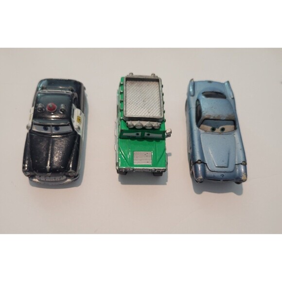 Disney Pixar Cars Diecast Toys Sheriff, Finn McMissile, TJ Hummer - Lot of 3 DMG - Picture 1 of 12